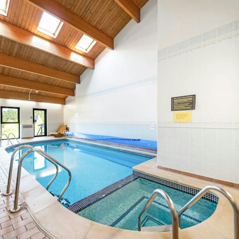 Unwind in the indoor pool complete with an in-built hot tub