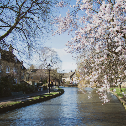 Visit picturesque Bourton-on-the-Water, just fifteen minutes away by car