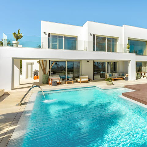 Spend sunny afternoons in the pool or lounging on the terrace
