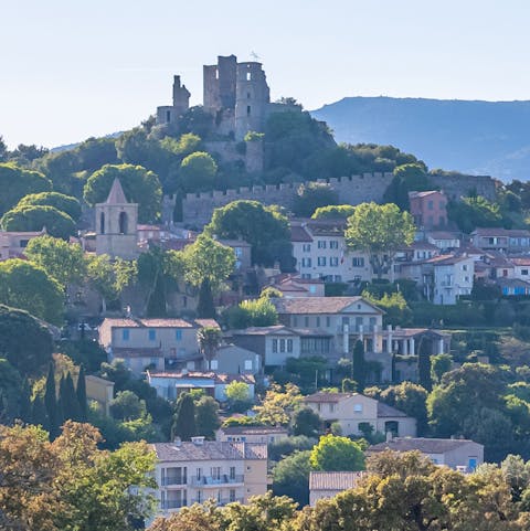 Explore the medieval village of Grimaud, just 1km from the villa