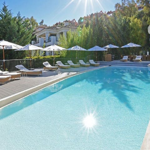 Start the day with a refreshing dip in the infinity pool
