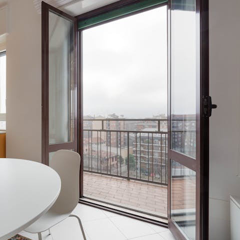 Sip a morning cappuccino on the balcony
