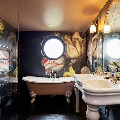 Soak in the roll top bath after a day of London sightseeing