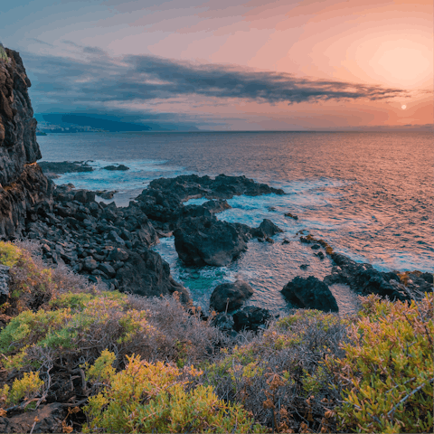 Explore Tenerife's beautiful coastline – El Barranco Beach is 1km away