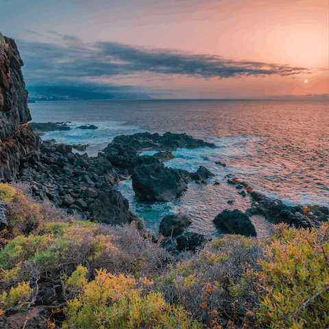 Explore Tenerife's beautiful coastline – El Barranco Beach is 1km away