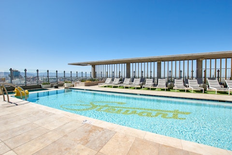 Grab a lounger and bask in the sunshine before taking a refreshing dip in the pool