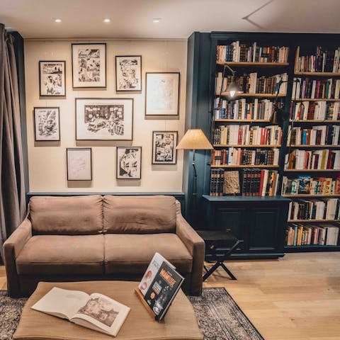 Choose a book from the extensive home library collection for bedtime reading