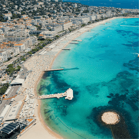 Spend days on the beach in Cannes