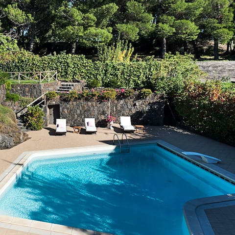 Soak up the sun from the poolside loungers