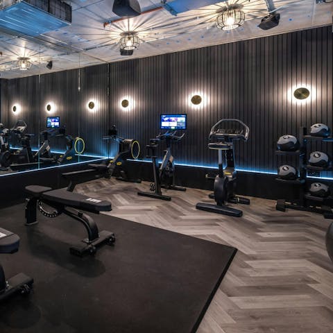 Feel energised after an uplifting workout in the shared gym