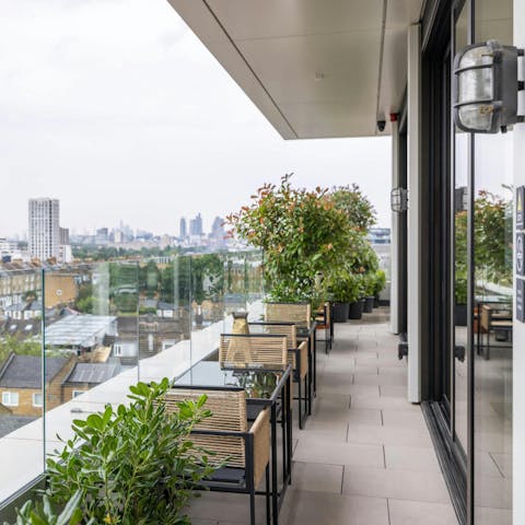 Enjoy laidback evening drinks on the communal terrace