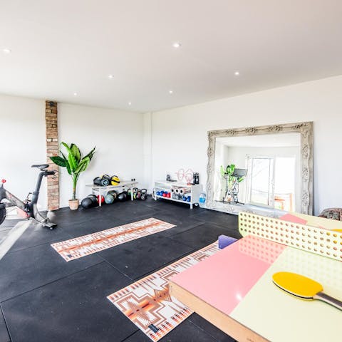 Welcome in a new day with a yoga session in the shared fitness room