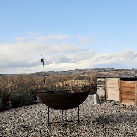 Spend evenings sharing stories around the firepit