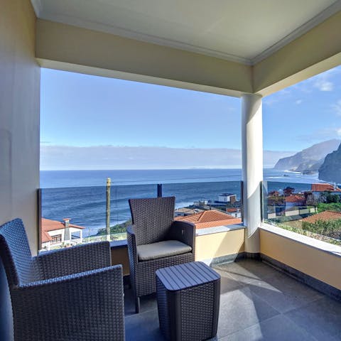 Sip your morning coffee from the secluded balcony terrace