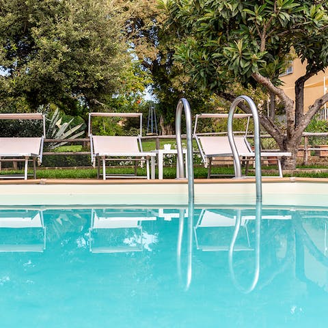 Stroll through the garden and enjoying a refreshing dip in the pool