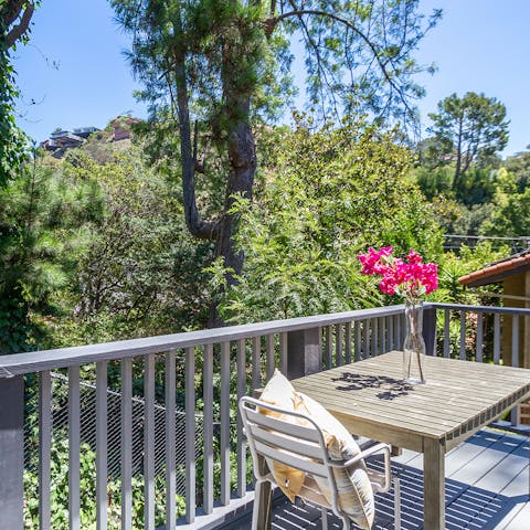 Enjoy the peace of the surroundings from the porch – a wonderful place to begin your day