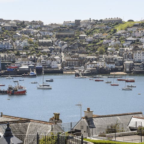 Enjoy lovely views over Fowey and upriver to Post