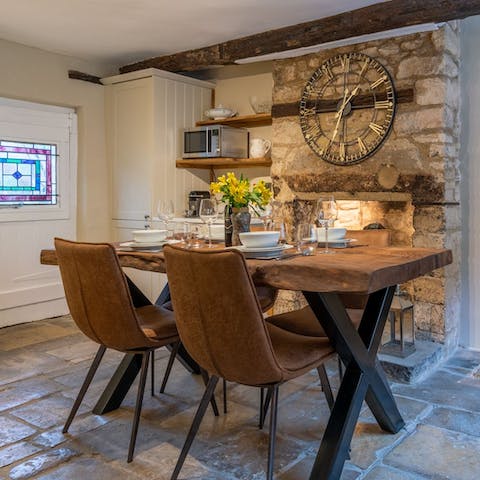 Serve up homemade meals at the dining area – roast dinner anyone?