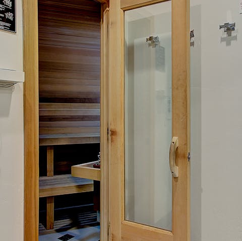 Relax with a sweat session in the building's dry sauna