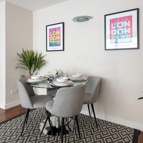 Start the day with breakfast at the dining table