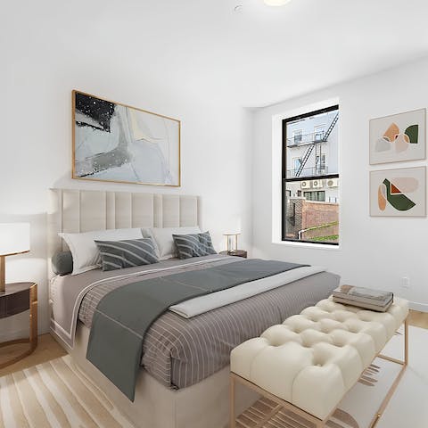 Make yourself at home in the stylish bedroom