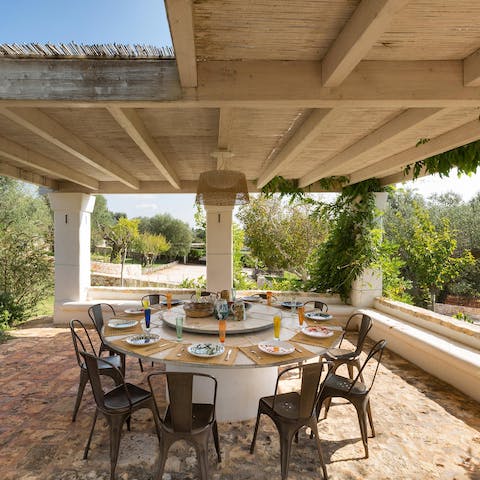 Enjoy a long and unrushed lunch under the shade of the pergola