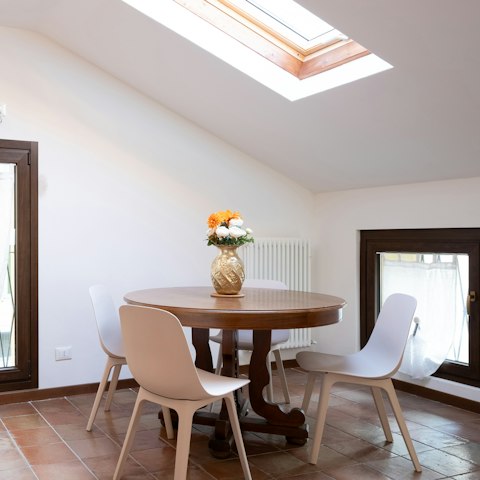 Savour a lazy breakfast in the light-filled dining area