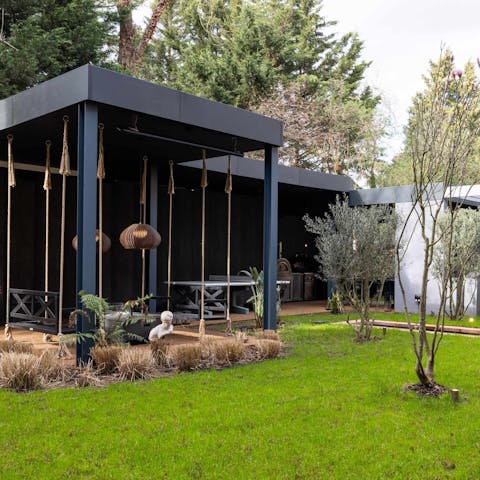 Sip your morning coffee in the shared garden