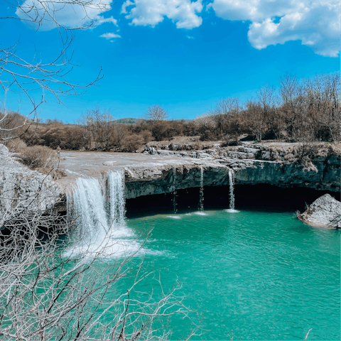 Marvel at the Pazin Waterfall, a fifteen-minute drive away