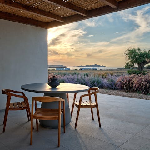 Sit with a drink and admire the scenery from the patio