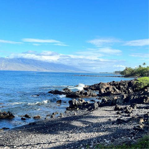 Snorkel in the clear waters of Wailea Beach, mere moments away
