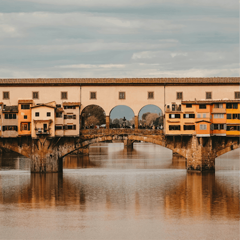 Begin your stay in Florence with a stroll to Ponte Vecchio