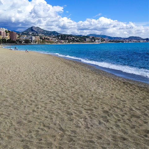 Feel the sand between your toes and the waves lapping over your feet at one of the nearby beaches along the Málaga coastline