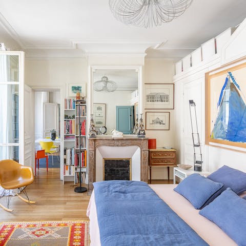 Get a good night's sleep in the artsy bedrooms