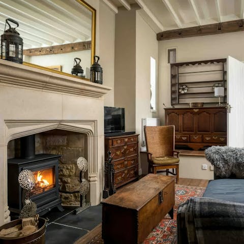 Cosy up by the wood burner after a day hiking the local trails