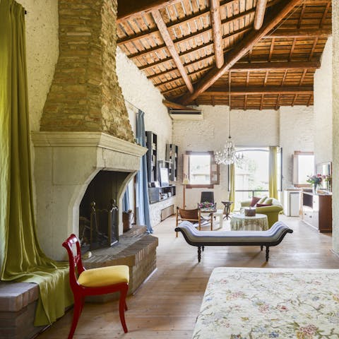 Cosy up in front of a warming fire