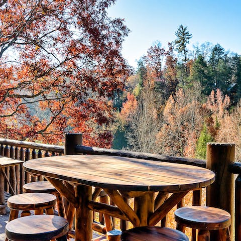 Sit down for a quick alfresco breakfast with a glorious view