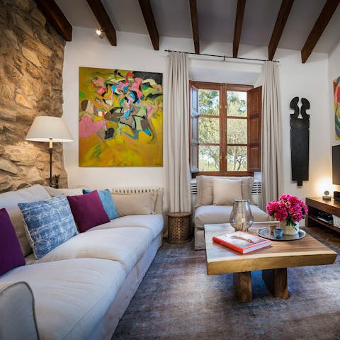 Make yourself at home in the living space and admire the character