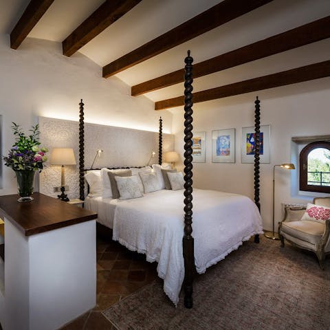 Sleep in the turret and wake up to views of the Mallorcan countryside