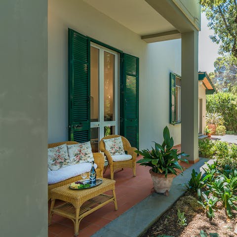 Find a quiet, afternoon spot to sit and read under the veranda
