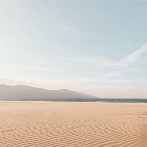 Spend an afternoon relaxing on Avlaki Beach, a twenty-minute walk away