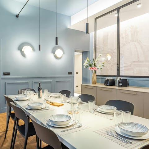 The large dining room is perfect for entertaining and celebrating