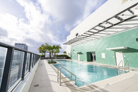 Enjoy a refreshing swim in the shared pool