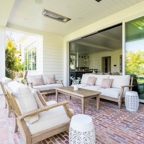 Grab drinks and snacks on your way to get comfortable on the patio