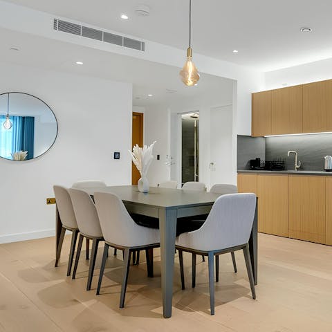 Tuck into a meal cooked in the state-of-the-art kitchen