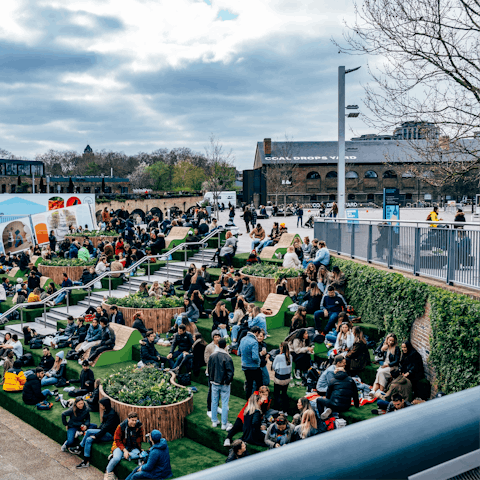 Discover bustling Granary Square and Coal Drops Yard – a few minutes' walk away