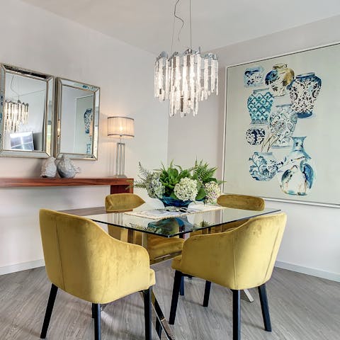 Share your meals in the sparkling dining area