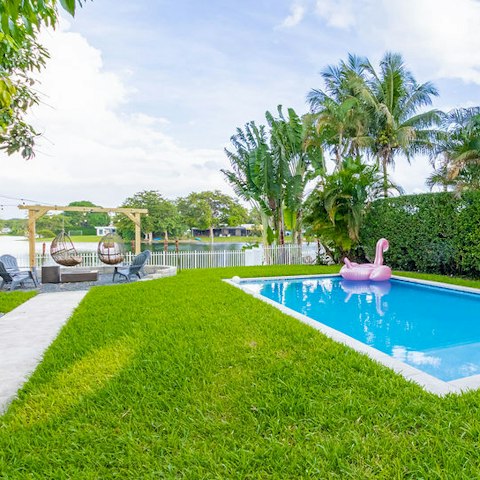 Take in lake views as you splash in the pool