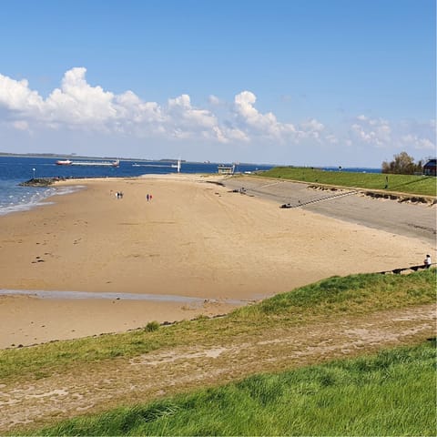 Spend your days relaxing on Wemeldinge Beach, an eighteen-minute walk away