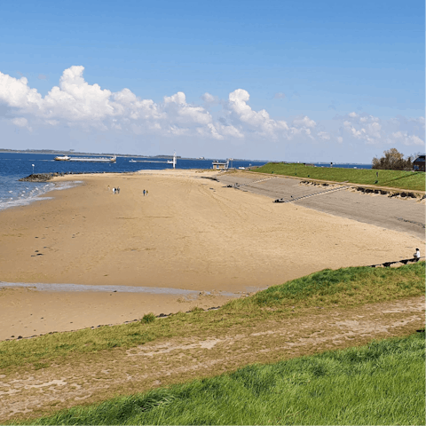Spend your days relaxing on Wemeldinge Beach, an eighteen-minute walk away